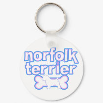 Pink & Blue Norfolk Terrier Keychain by MenagerieMayhem Pink & Blue Norfolk Terrier Keychain