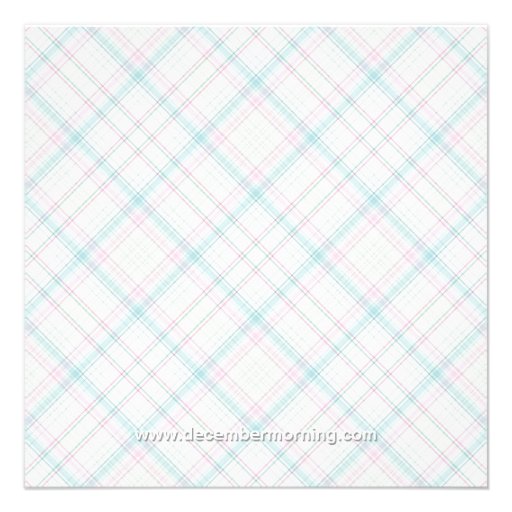 Pink Blue Plaid Gender Reveal Baby Shower Invitations