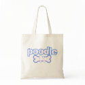 Pink & Blue Poodle Tote Bag