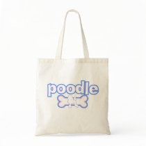 Pink & Blue Poodle Tote Bag