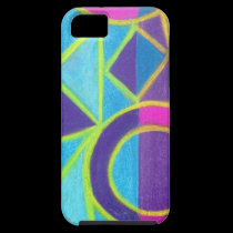 Pink Blue Purple Abstract Art Geometric Design casemate cases