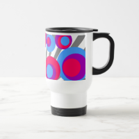 pink blue purple dots Gray Burst Coffee Mugs