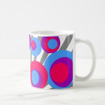 pink blue purple dots Gray Burst Mugs