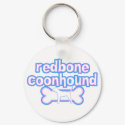 Pink & Blue Redbone Coonhound Keychain
