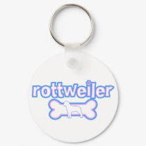Pink & Blue Rottweiler Keychain