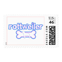 Pink & Blue Rottweiler Postage Stamps