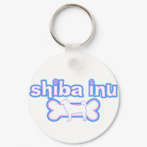 Pink & Blue Shiba Inu Keychain