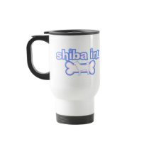 Pink & Blue Shiba Inu Travel Mug
