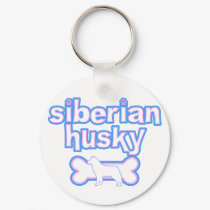 Pink & Blue Siberian Husky Keychain by MenagerieMayhem Pink & Blue Siberian Husky Keychain