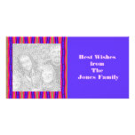 pink blue stripes photo greeting card