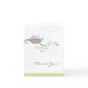 Pink & Blue Twin Eggs in Nest Thank You Card card