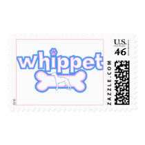 Pink & Blue Whippet Postage Stamps