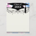 pink blue white damask graduation