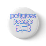 Pink & Blue Wire Portuguese Podengo Button