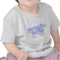 Pink & Blue Yorkshire Terrier Baby Tee t-shirts by MenagerieMayhem Pink & Blue Yorkshire Terrier Baby Tee t-shirts