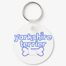 Pink & Blue Yorkshire Terrier Keychain by MenagerieMayhem Pink & Blue Yorkshire Terrier Keychain