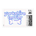 Pink & Blue Yorkshire Terrier Postage Stamps