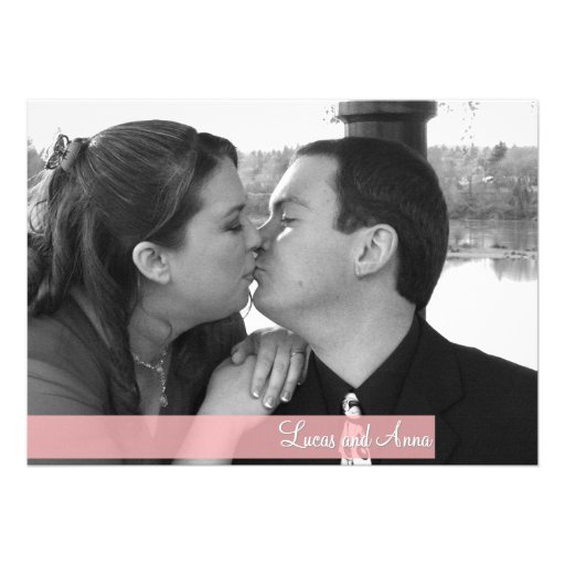 Pink Blush Modern Save the Date Announcement