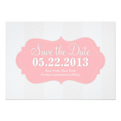 Pink Blush Modern Save the Date Announcement