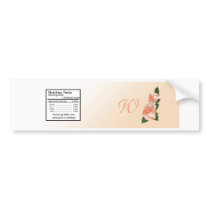 Pink Blush Rose Wedding Water Bottle Label Bumper Sticker