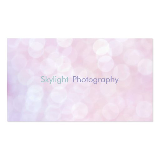 Pink Bokeh Photography Business Cards (front side)