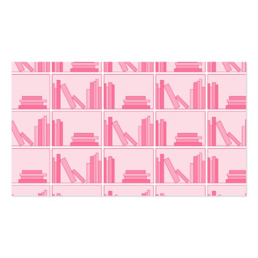 Pink Books on Shelf. Business Cards