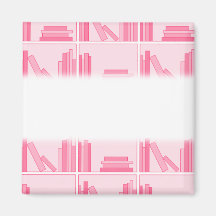 Pink Books on Shelf. Refrigerator Magnet