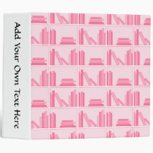Pink Books on Shelf. Vinyl Binders