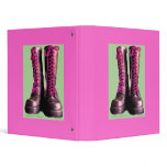 Pink Boots Vinyl Binder