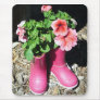 Pink Boots Flower Mousepad