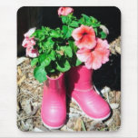Pink Boots Flower Mousepad