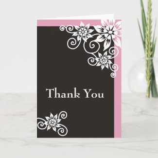 Pink Border : : Designer Thank You Cards card