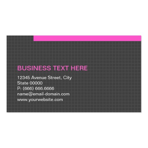 Pink Border in Simple Grid Pattern with QR Code Business Card Templates (back side)