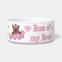 Pink Boss of My Bowl Dog Dish Pet Water Bowls