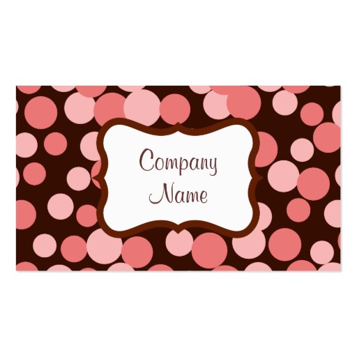 Pink Bouncing Dots Business Card (front side)