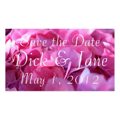 pink bounty, Save the Date Business Cards