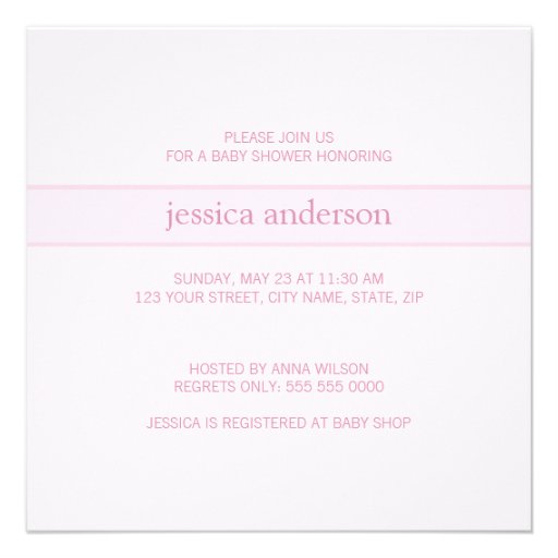 Pink Bow Baby Shower invitation