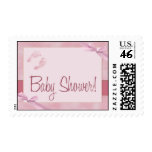 Pink bow baby shower postage