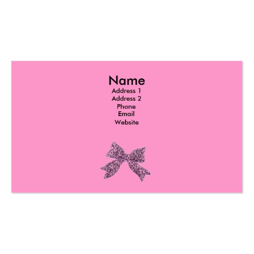 pink bow business card template