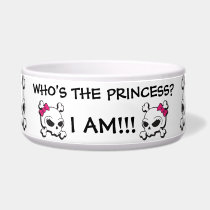 Pink Bow Crossbones Skull Pet Bowls
