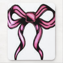 Pink bow mouse pads