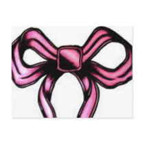 Pink bow postcard