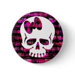 Pink Bow Skull buttons
