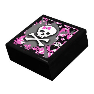 Pink Bow Skull Jewelry Box giftbox