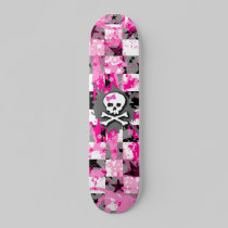 Pink Bow Skull skateboards