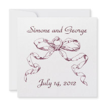 Pink Bow Swag Wedding Invitation