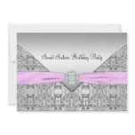 Pink Bow Sweet Sixteen Party Invitation