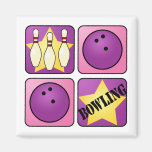 Pink Bowling Magnet