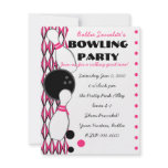 Pink Bowling Party Custom Invites