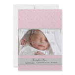 Pink Bows Baby Photo Announcement